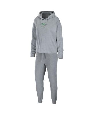 Women's Heather Gray Dallas Stars Logo Pullover Hoodie and Pants Sleep Set