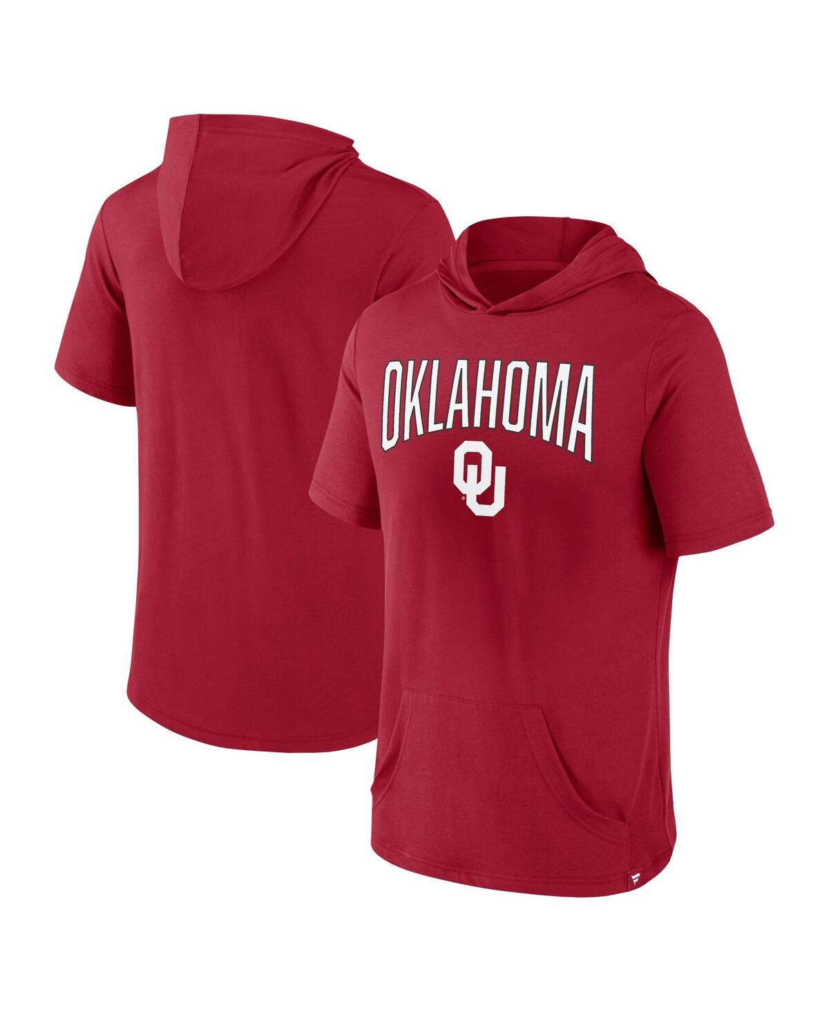 Men's FanaticsOklahoma Sooners Outline Lower Arch Hoodie T-shirt - Crimson
