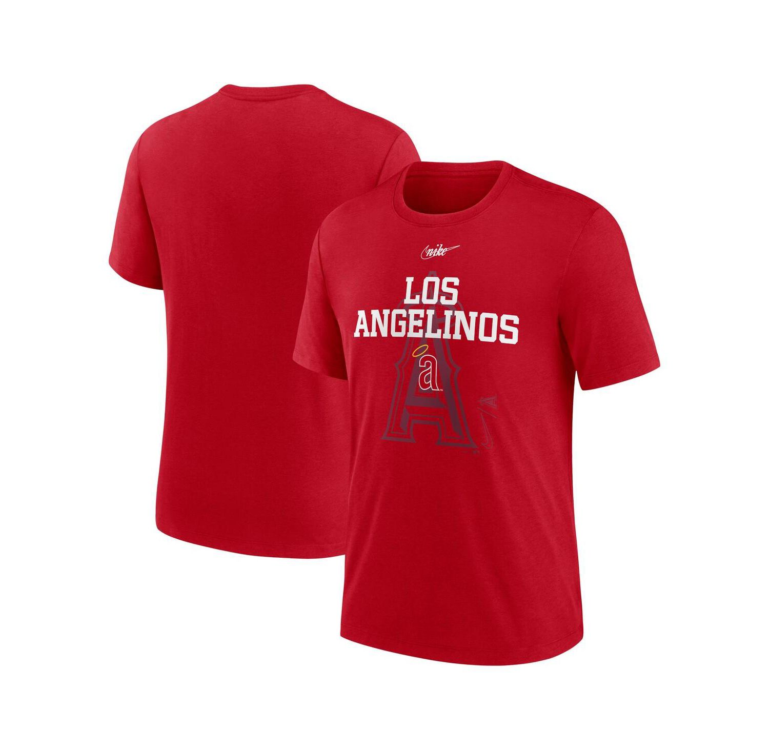 Men's Red California Angels Cooperstown Collection Rewind Retro Tri-Blend T-shirt