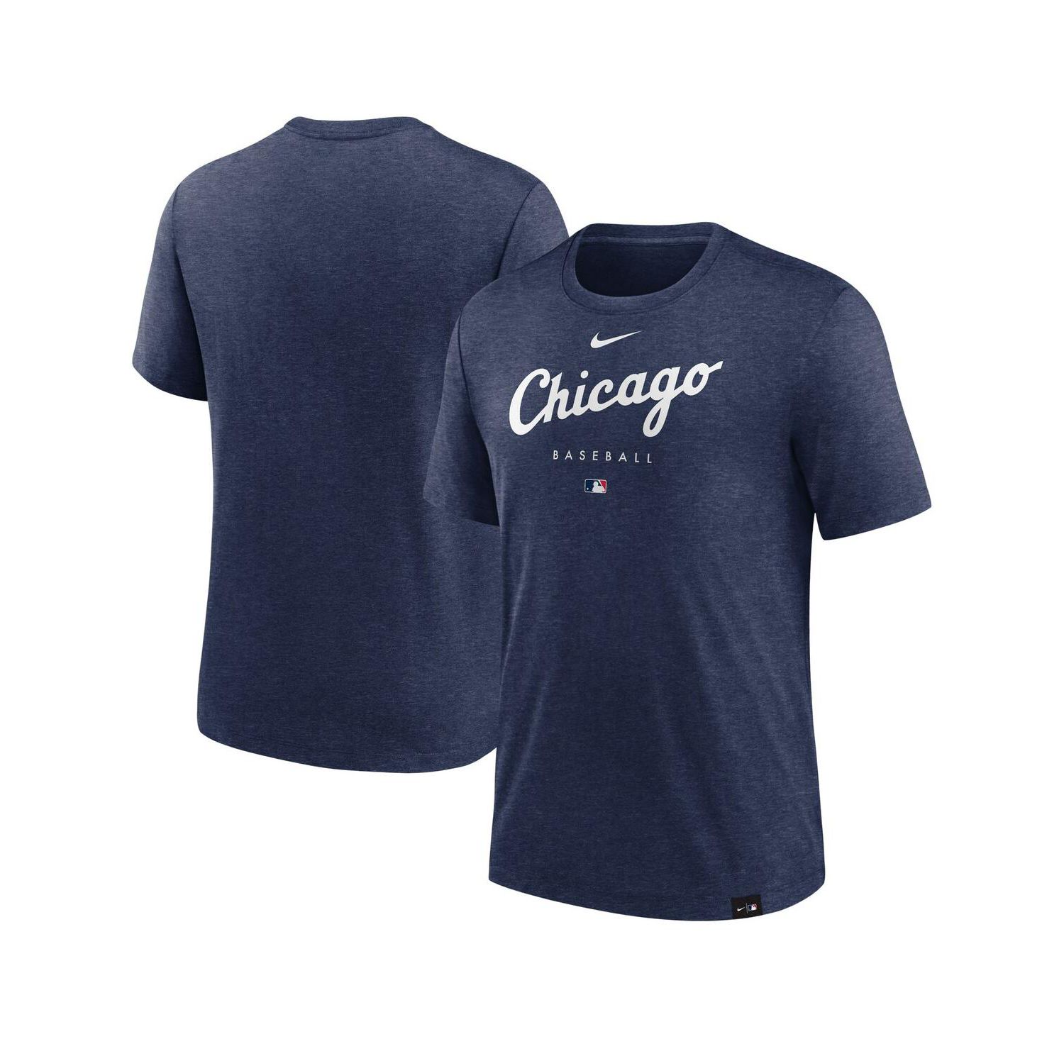 Men's Heather Navy Chicago White Sox Authentic Collection Early Work Tri-Blend Performance T-shirt