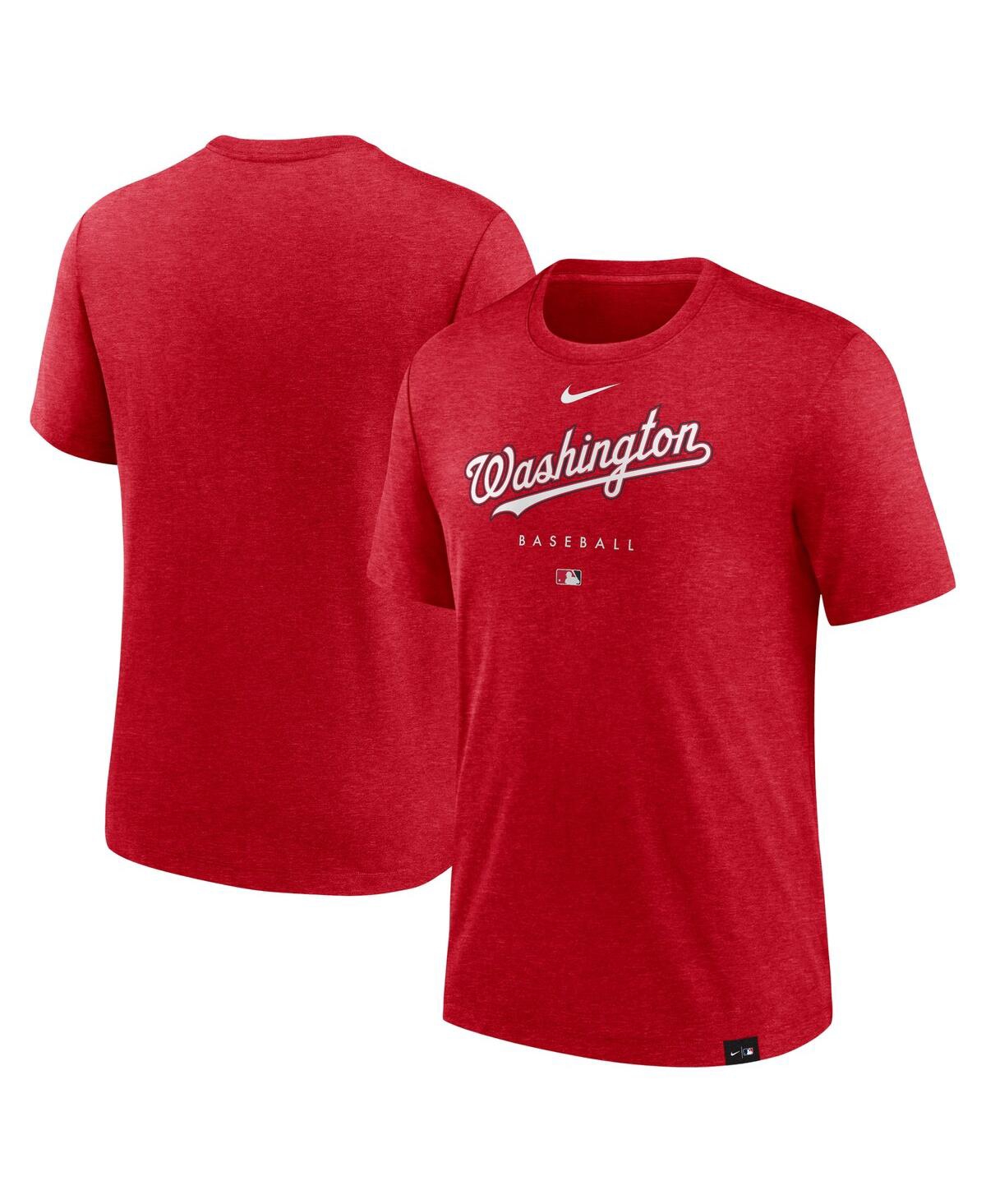Men's NikeWashington Nationals Authentic Collection Early Work Tri-Blend Performance T-shirt - Heather Red