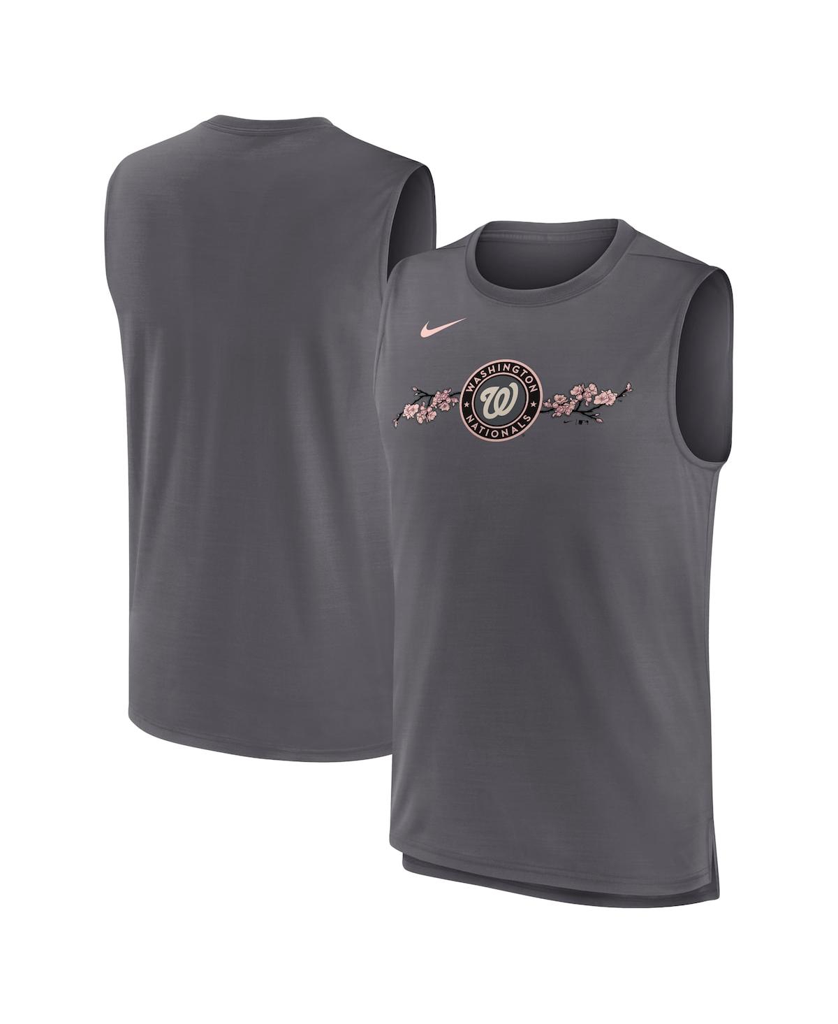 Shop Nike Men's  Gray Washington Nationals City Connect Muscle Tank Top