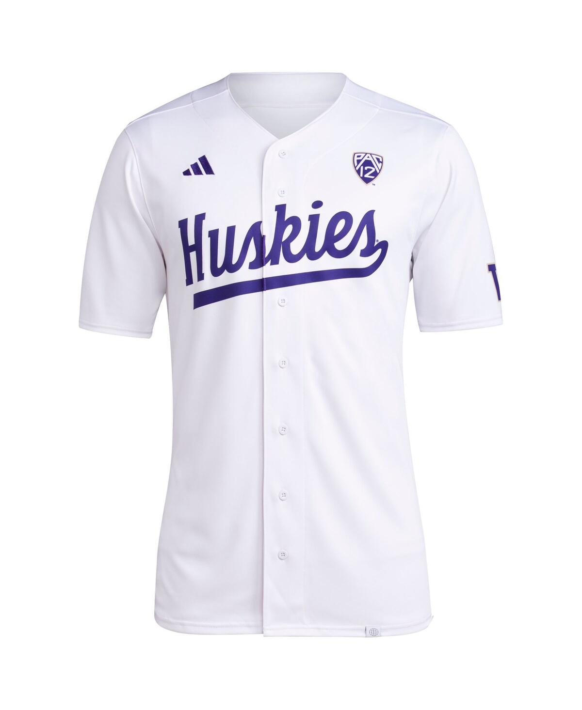 Men's adidasWashington Huskies Team Baseball Jersey - White