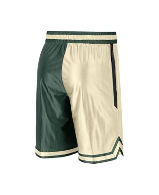 Men's Hunter Green, Cream Milwaukee Bucks Courtside Versus Force Split DNA Performance Shorts