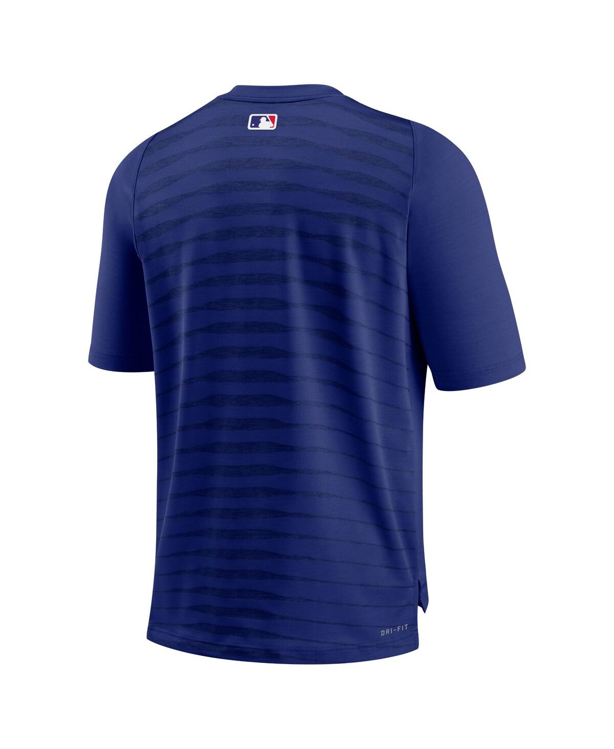 Nike Men's  Royal Los Angeles Dodgers Authentic Collection Pregame Raglan Performance V-neck T-shirt In Royal