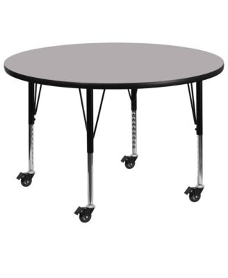 Mobile 48" Round Laminate Adjustable Preschool Activity Table
