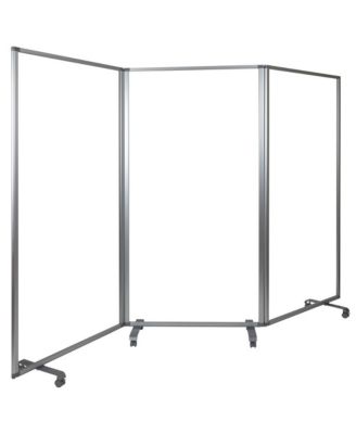 Transparent Acrylic Mobile Partition With Lockable Casters