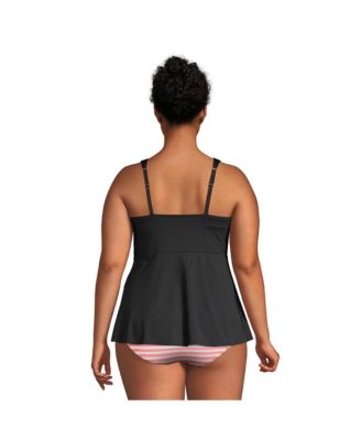 Plus Size G-Cup Flutter Scoop Neck Tankini Top
