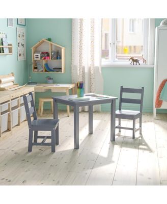 Kids 3 Piece Solid Hardwood Table And Chair Set For Playroom, Kitchen