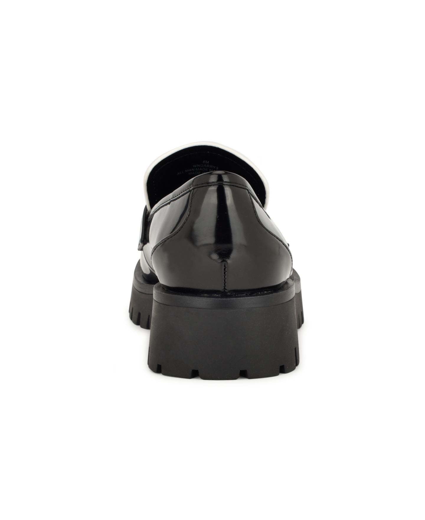 Женские туфли Nine West Garry Tassels Lug Sole, цвет: Чёрный / Белый лаковый — фото 3
