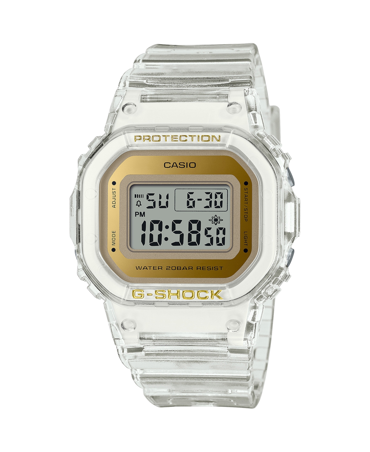 G-Shock Unisex Digital Clear Resin Watch 40.5mm, GMDS5600SG-7