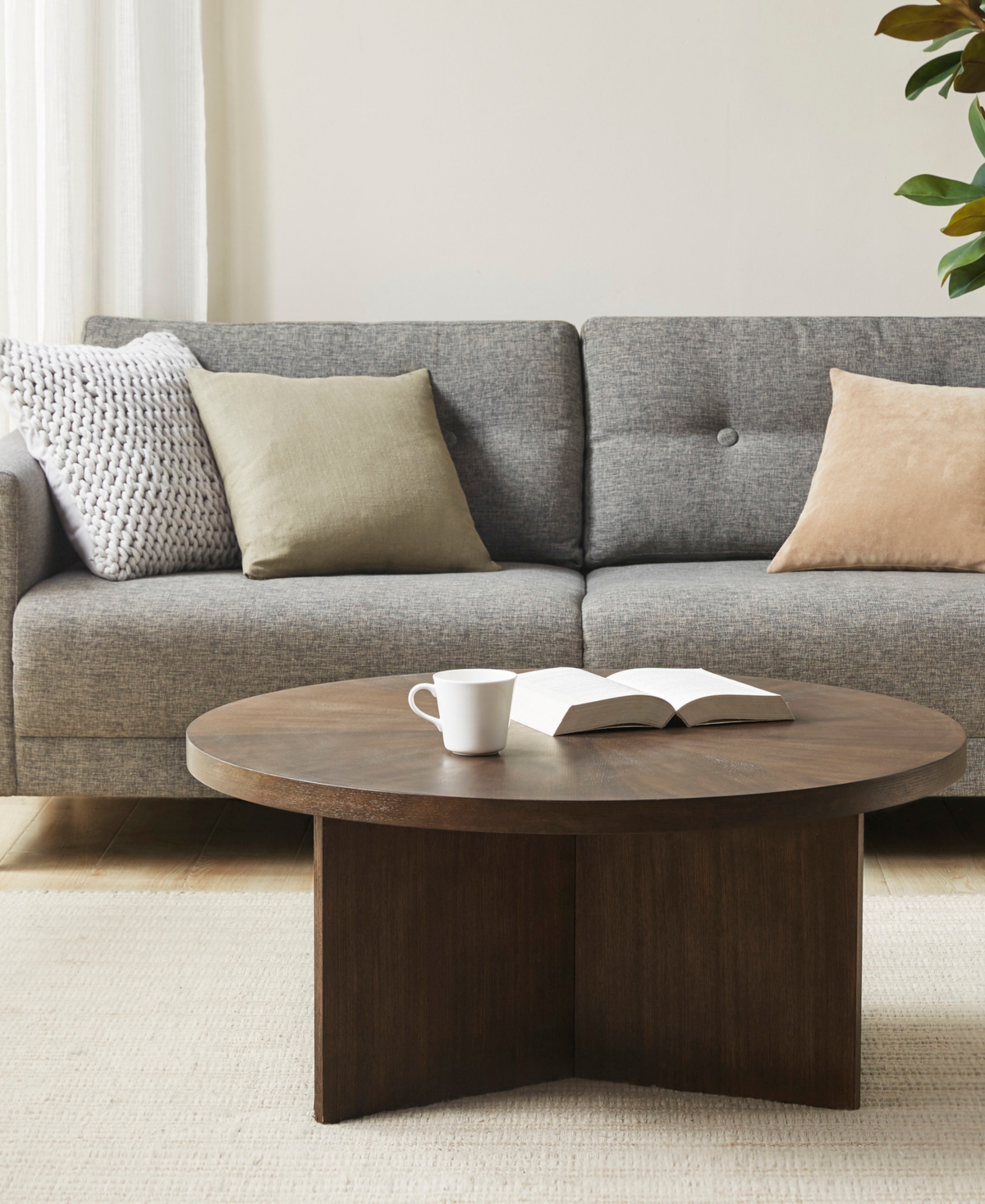 Martha Stewart Collection Sadie Round Wood Coffee Table