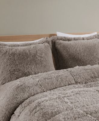 Malea Shaggy Faux-Fur 3-Pc. Comforter Set, King/California King