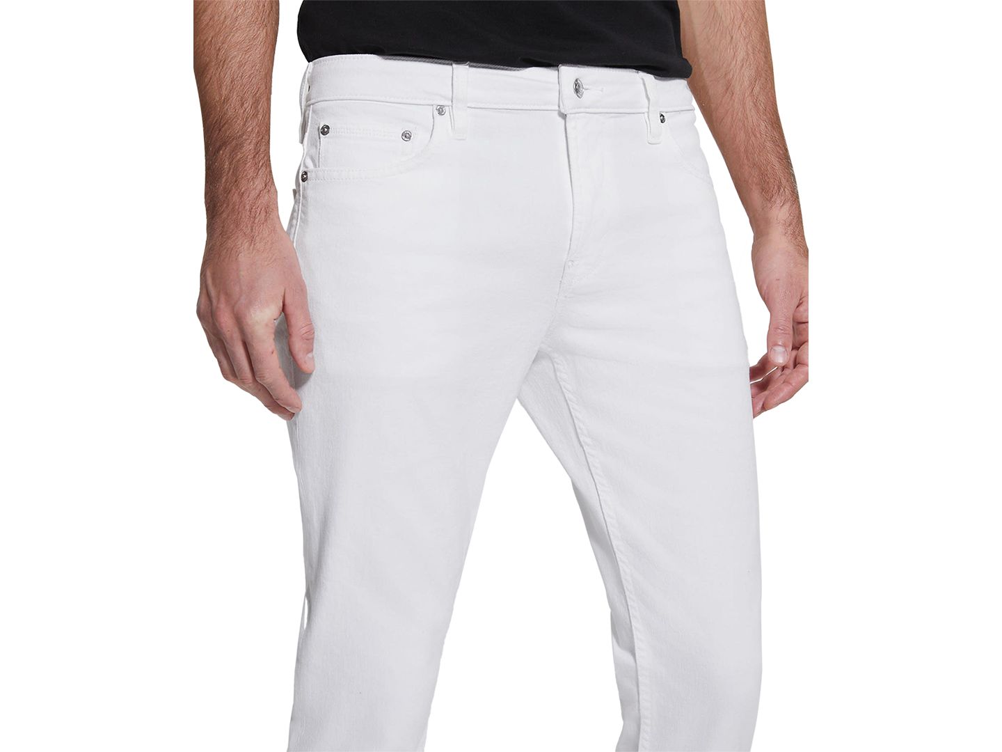 Мужские джинсы GUESS Eco Slim Tapered Fit, цвет: Оптический белый — фото 5