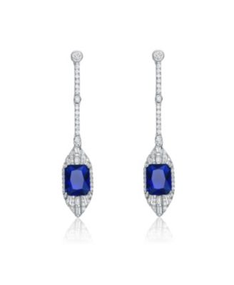 Dazzling Sterling Silver & White Gold-Plated Cubic Zirconia Drop Earrings