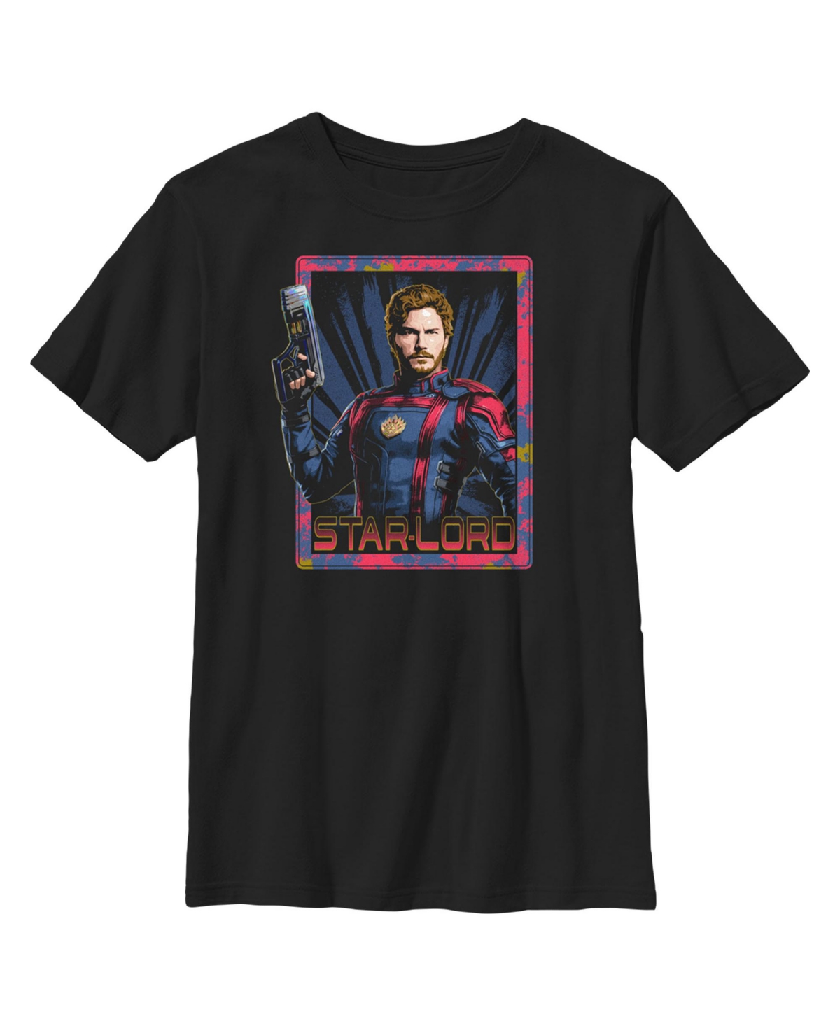 Marvel Boy's Guardians Of The Galaxy Vol. 3 Star-lord Square Child T-shirt In Black