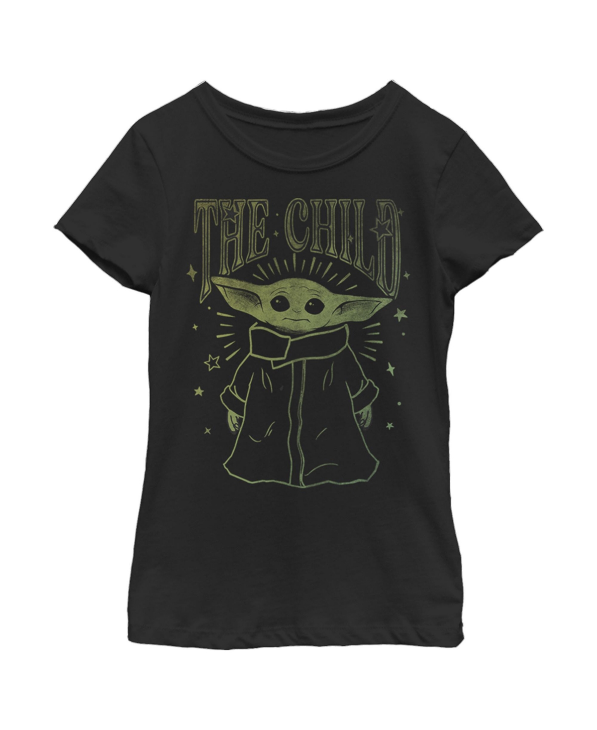 Disney Lucasfilm Kids' Girl's Star Wars: The Mandalorian The Child Sparkles Child T-shirt In Black