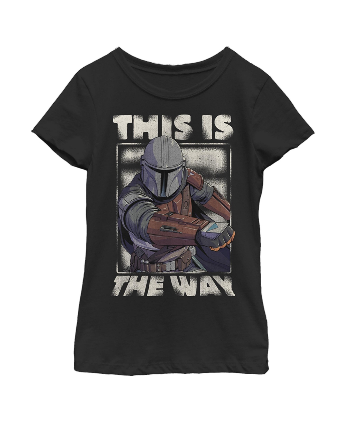 Disney Lucasfilm Girl's Star Wars: The Mandalorian This Is The Way Mando Child T-shirt In Black