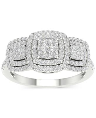 Macy's - Diamond Triple Halo Cluster Ring (1/2 ct. t.w.) in 10k White Gold