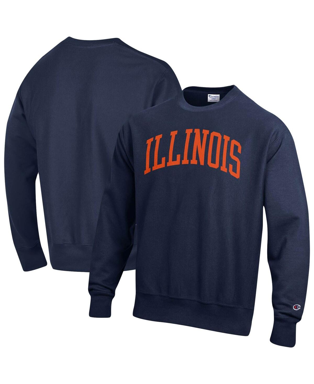 Champion Men's  Navy Illinois Fighting Illini Arch Reverse Weave Pullover Sweatshirt