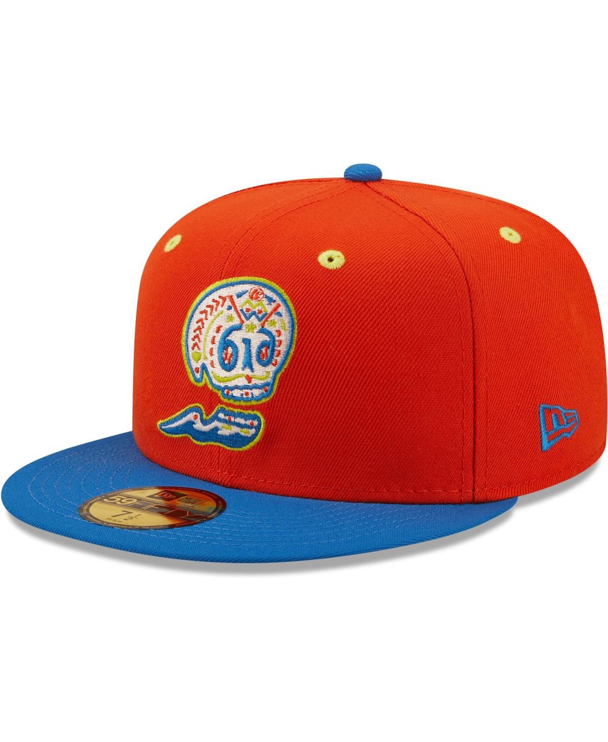 NEW ERA MEN'S NEW ERA ORANGE, BLUE CALAVERAS DE WEST MICHIGAN COPA DE LA DIVERSION 59FIFTY FITTED HAT