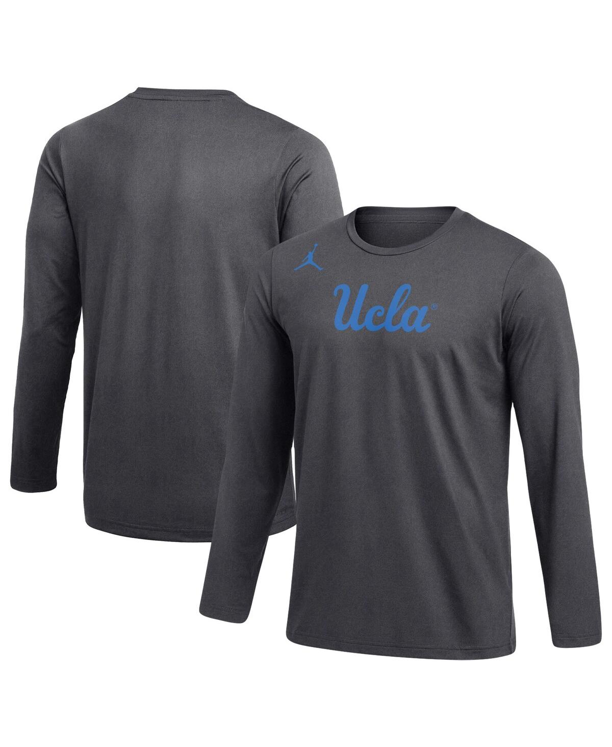 Jordan Men's  Charcoal Ucla Bruins Sideline Game Day Velocity Performance Long Sleeve T-shirt In Charcoal
