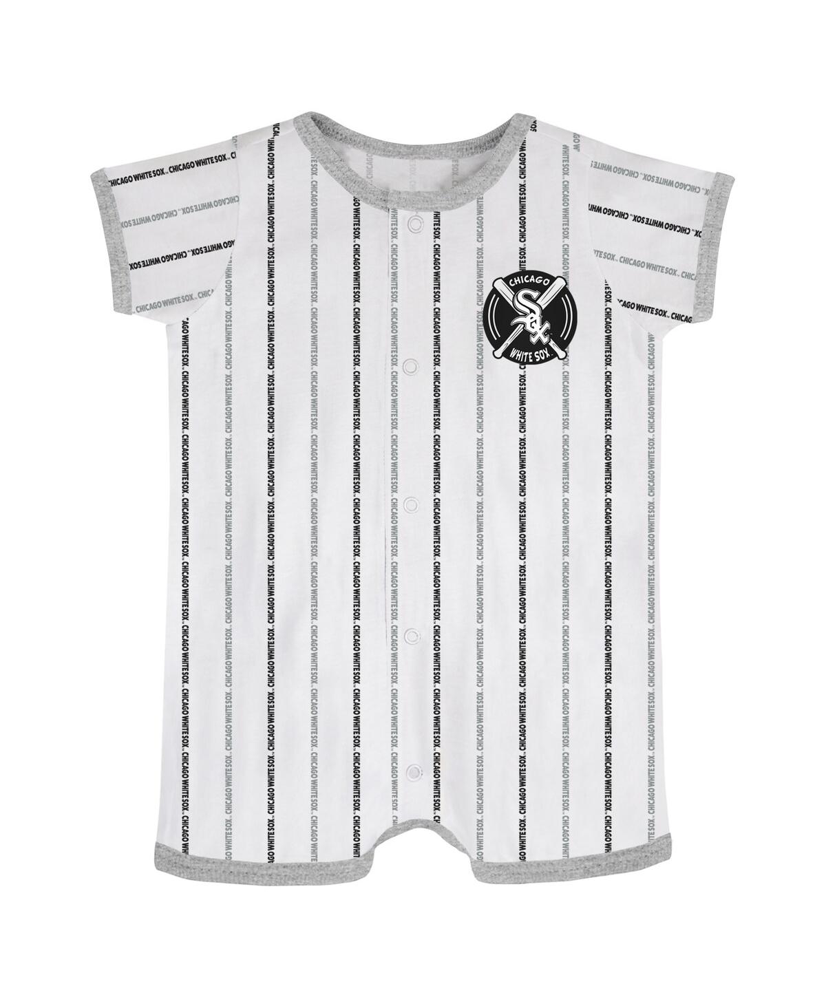 OUTERSTUFF NEWBORN AND INFANT BOYS AND GIRLS WHITE CHICAGO WHITE SOX BALL HITTER ROMPER
