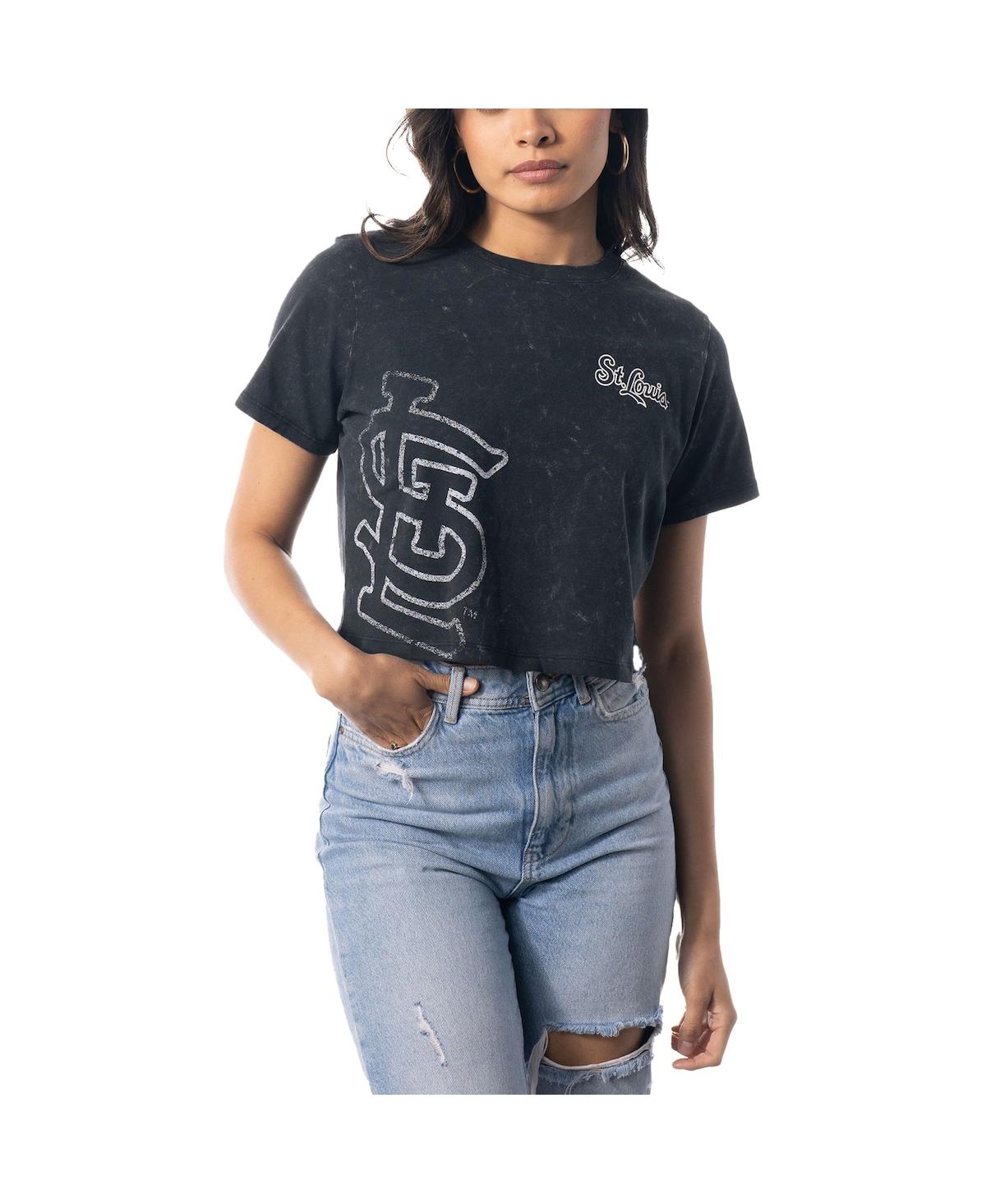 Women's The Wild Collective Black St. Louis Cardinals Cropped T-shirt - Black