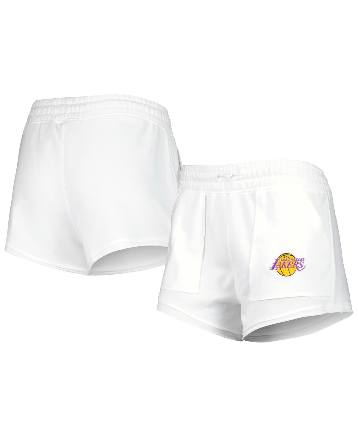 Women's Concepts Sport White Los Angeles Lakers Sunray Shorts - White