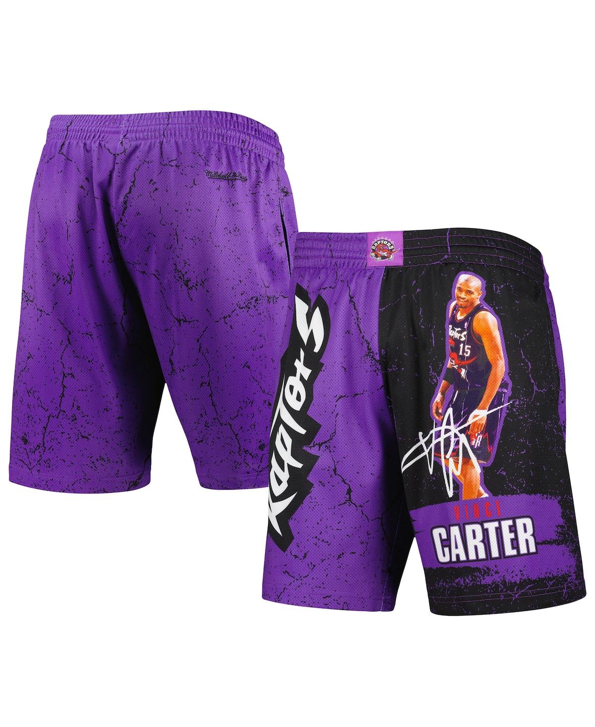 Mitchell & Ness Men's  Vince Carter Purple Toronto Raptors Hardwood Classics Player Burst Shorts In Purple