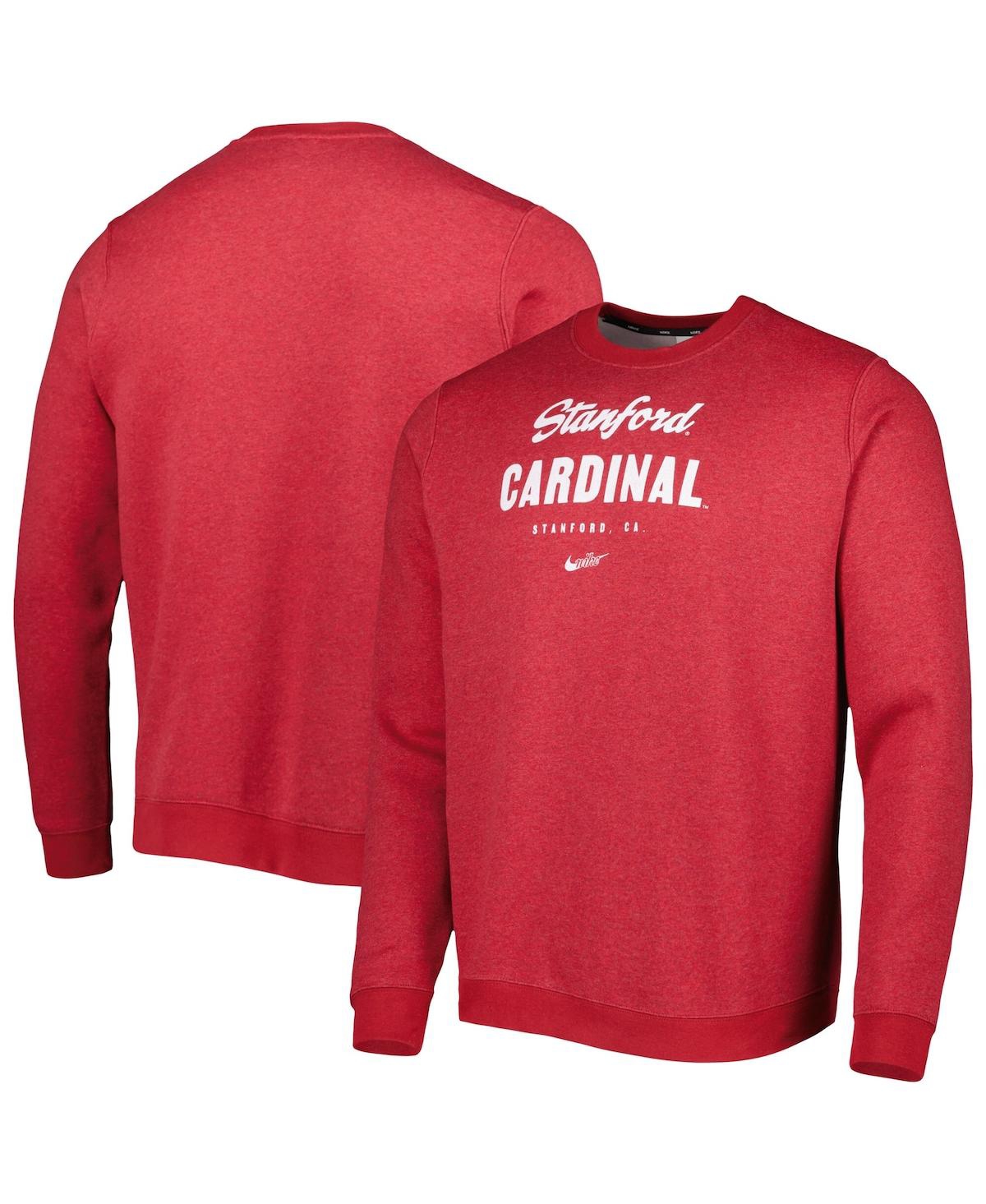Shop Nike Men's  Cardinal Stanford Cardinal Vault Stack Club Fleece Pullover Sweatshirt