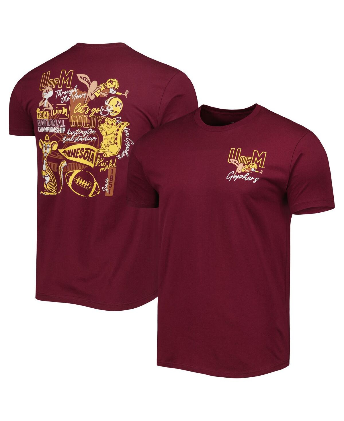 Shop Image One Men's Maroon Minnesota Golden Gophers Vintage-like Through The Years Two-hit T-shirt
