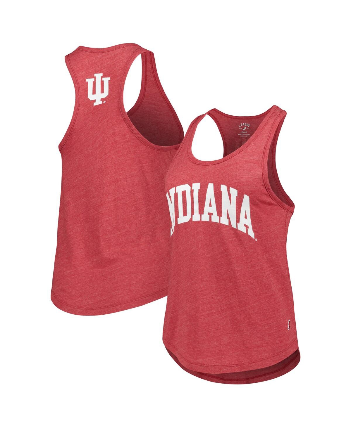 Shop League Collegiate Wear Women's  Heather Crimson Indiana Hoosiers Two-hit Intramural Tri-blend Scoop N