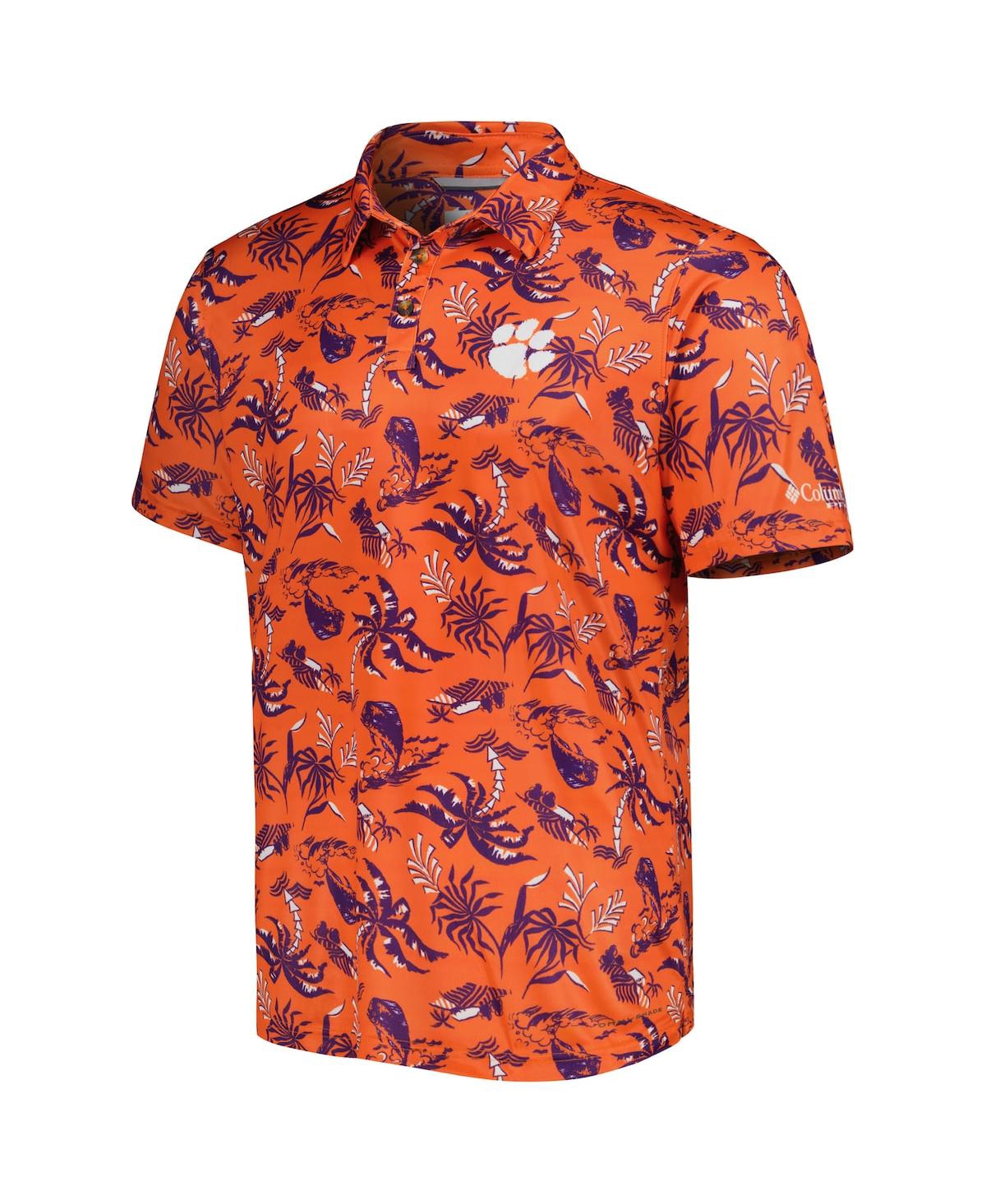 Shop Columbia Men's  Orange Clemson Tigers Super Terminal Tackle Omni-shade Polo Shirt