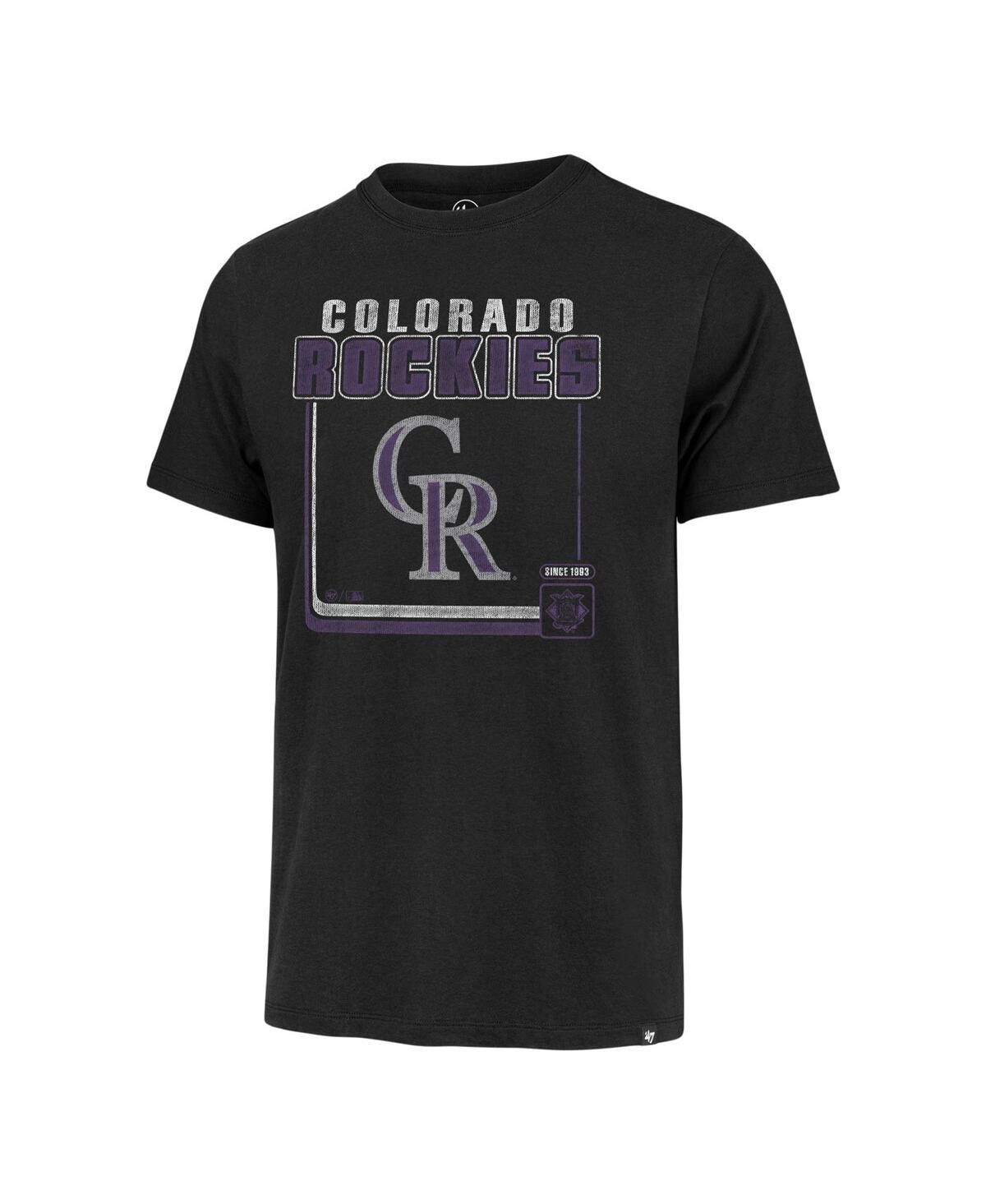 Shop 47 Brand Men's ' Black Colorado Rockies Borderline Franklin T-shirt