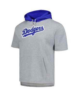 Men's Heather Gray Los Angeles Dodgers Postgame Short Sleeve Pullover Hoodie