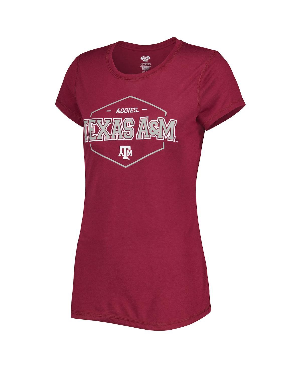 Concepts Sport Women's  Maroon, Black Texas A&m Aggies Badge T-shirt And Flannel Pants Sleep Set In Maroon,black
