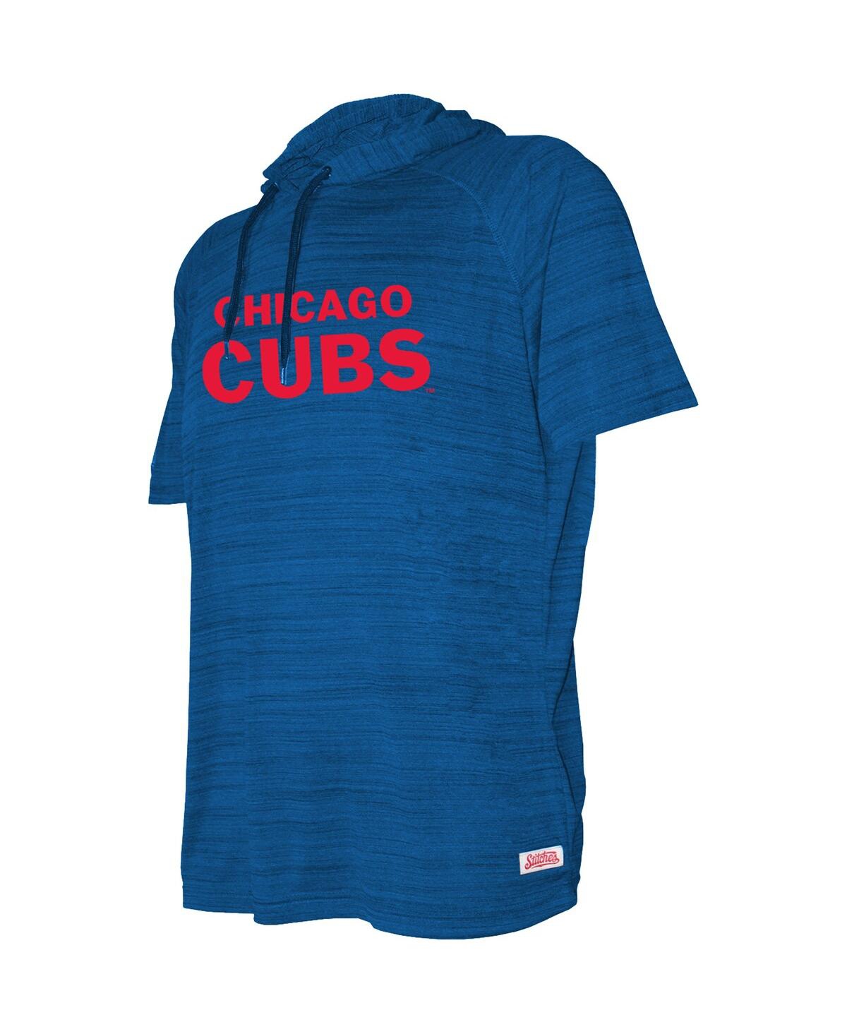 Big Boys and Girls StitchesChicago Cubs Raglan Short Sleeve Pullover Hoodie - Heather Royal