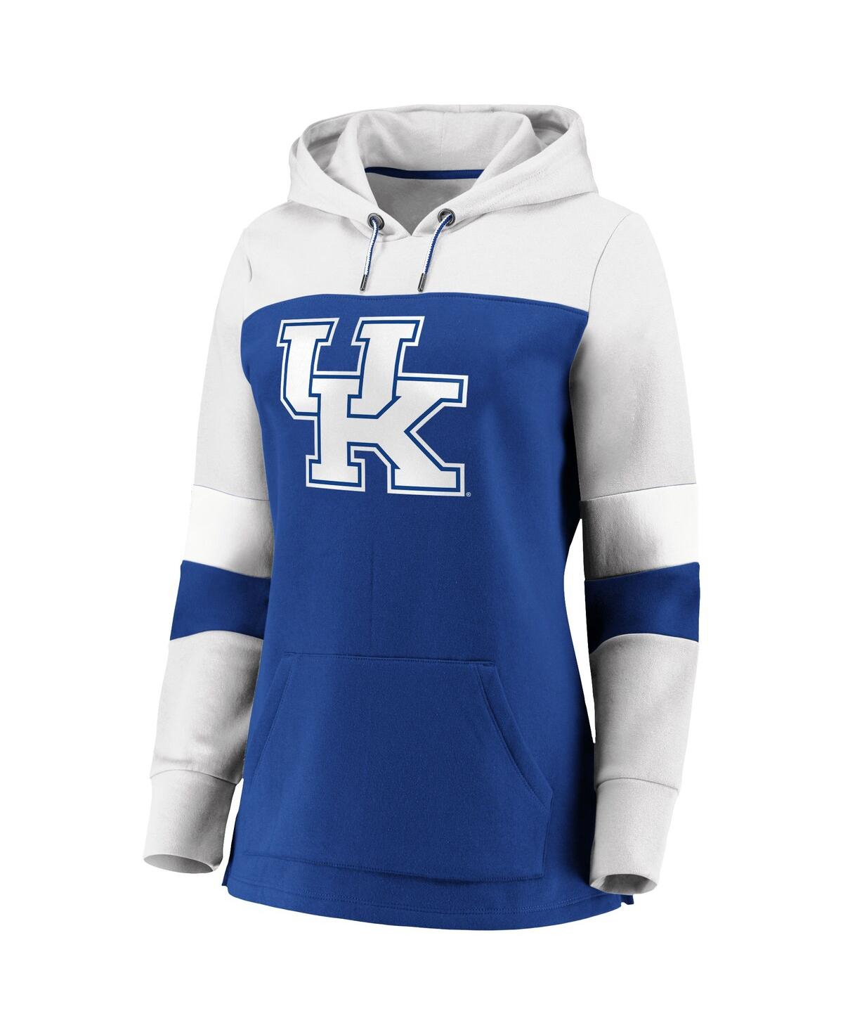 Shop Profile Women's Royal Kentucky Wildcats Plus Size Color-block Pullover Hoodie