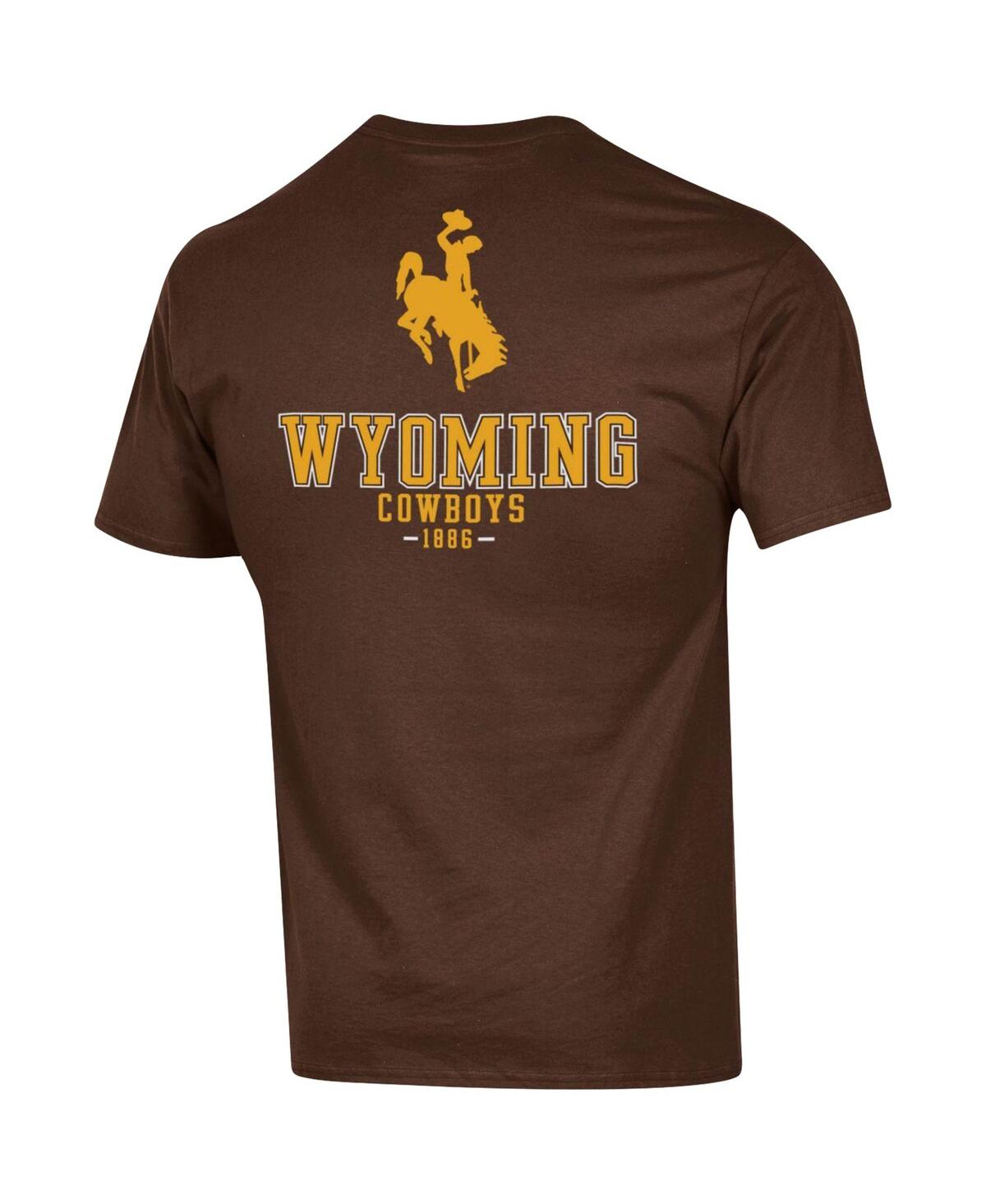 Men's ChampionWyoming Cowboys Stack 2-Hit T-shirt - Brown