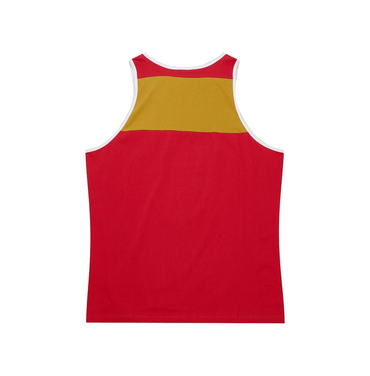 Мужской топ Mitchell & Ness Scarlet, Gold San Francisco 49ers Heritage Colorblock — фото 4