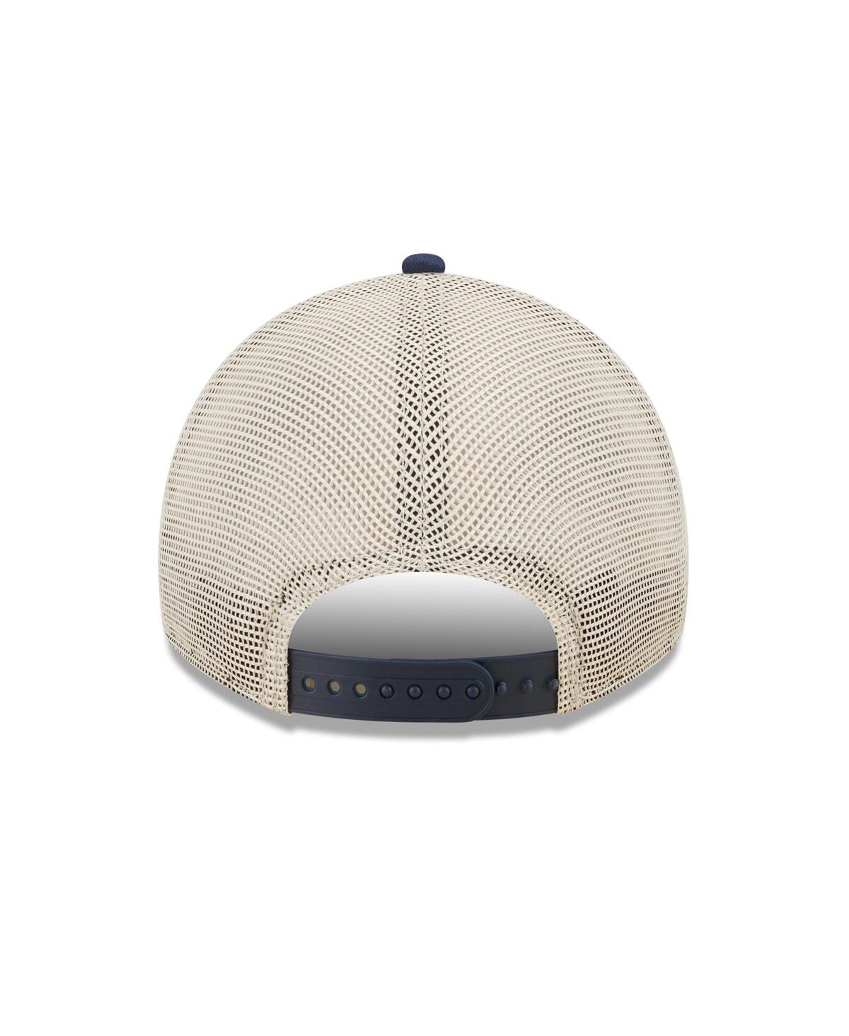 New Era Navy New England Patriots Property Trucker 9twenty Snapback Hat In Navy,natural