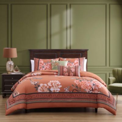 Rossana Red Bedding Reversible Comforter Set