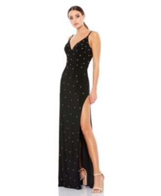 Mac Duggal Women's Ieena Rhinestone Embellished V-Neck Gown Macy's