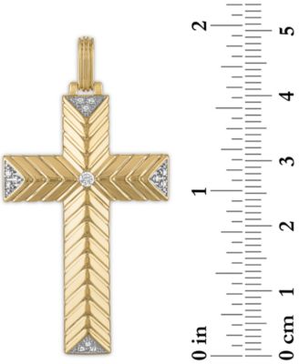 Diamond Textured Cross 22" Pendant Necklace (1/10 ct. t.w.), Created for Macy's