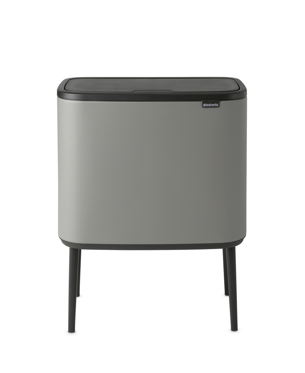 Brabantia Bo Touch Top Multi Compartment Trash Can, 3 X 3 Gallon, 3 X 11 Liter In Mineral Concrete Gray