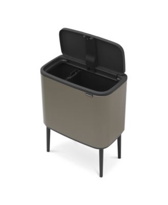 Bo Touch Top Dual Compartment Trash Can, 3 plus 6 Gallon, 11 plus 23 Liter
