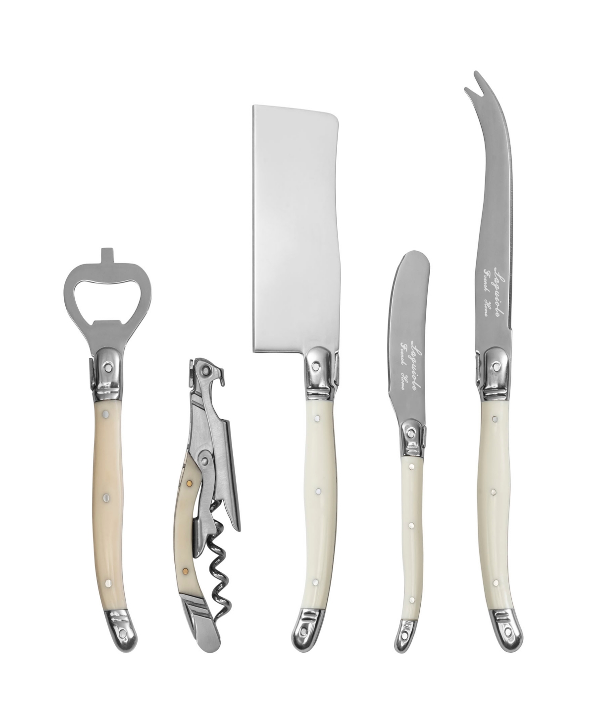 Shop French Home Laguiole Essential 5-piece Cheese Knife And Barware Set With Faux Ivory Handles