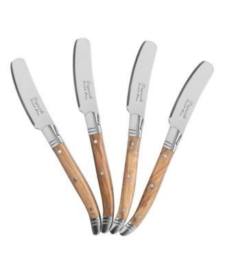 Connoisseur Laguiole Set of 4 Spreaders with Olive Wood Handles