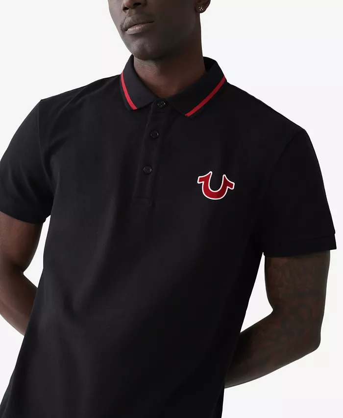 Men's Regular Fit Short Sleeve Buddha Logo Polo Shirt - thumbnail 6